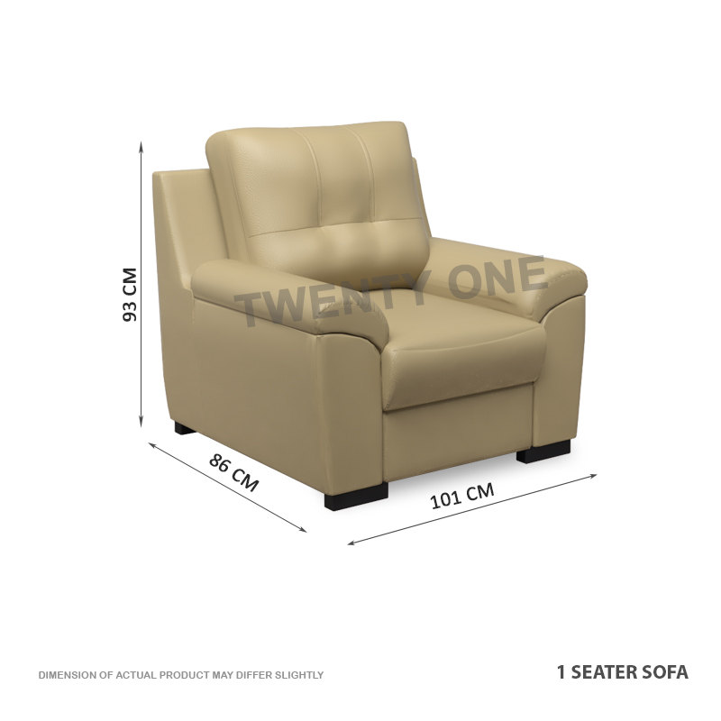 SKH N2136 1 SEATER HALF LEATHER SOFA 4B